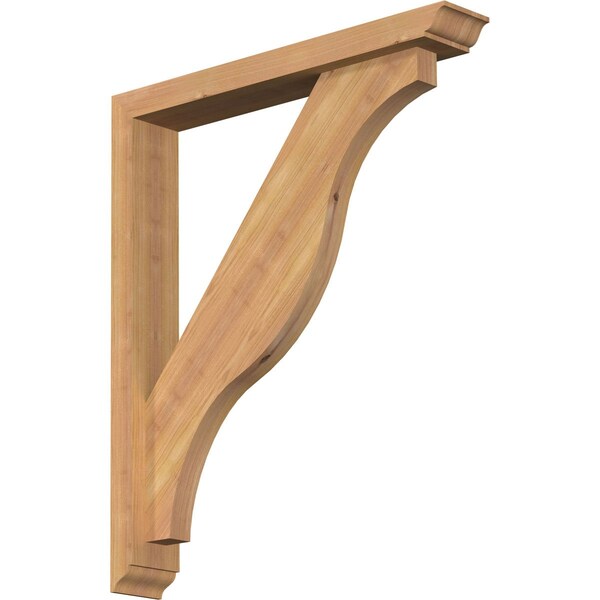 Ekena Millwork Funston Traditional Smooth Bracket w/ Offset Brace, Western Red Cedar, 3 1/2"W x 22"D x 26"H BKT0402X22X26FST01SWR - main
